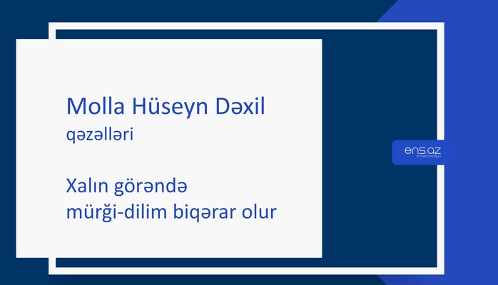 Molla Hüseyn Dəxil - Xalın görəndə mürği-dilim biqərar olur