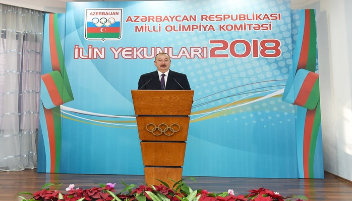 Prezident İlham Əliyev 2018-ci ilin idman yekunlarına həsr olunan mərasimdə iştirak edib