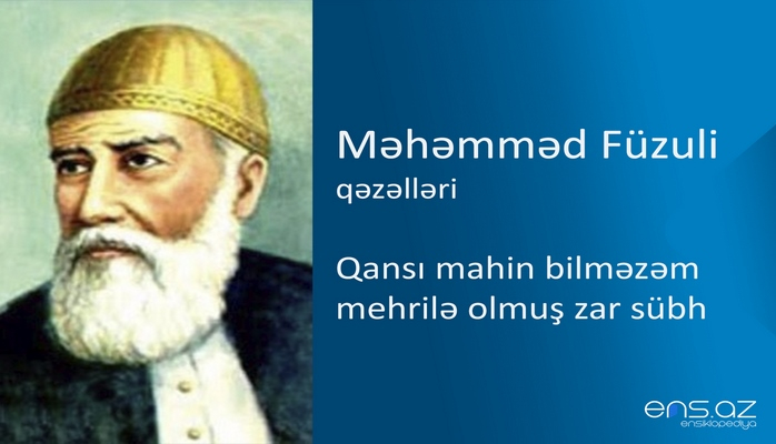 Məhəmməd Füzuli - Qansı mahin bilməzəm mehrilə olmuş zar sübh