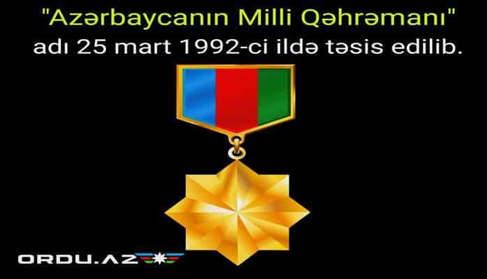 Martın 25-i "Azərbaycanın Milli Qəhrəmanı" adının qanunla təsis edildiyi gündür