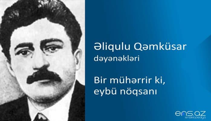 Əliqulu Qəmküsar - Bir mühərrir ki, eybü nöqsanı