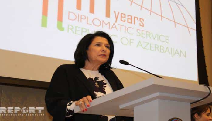 Salome Zurabişvili: 'Gürcüstan və Azərbaycan 100 il əvvəl Avropanı qabaqlayaraq azadlıq yolunda addım atıb'