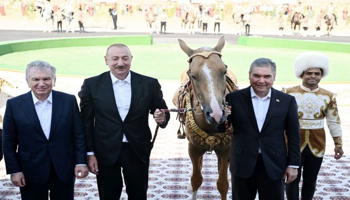 Azərbaycan Prezidenti İlham Əliyevə "Axaltəkə" atı hədiyyə edilib