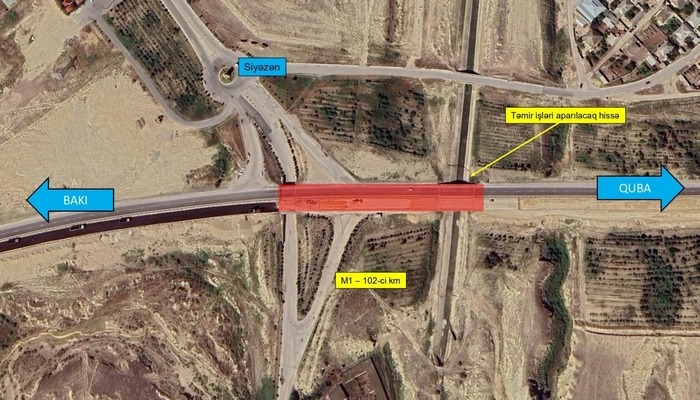 Bakı-Quba yolunun bir hissəsində hərəkət məhdudlaşdırılacaq