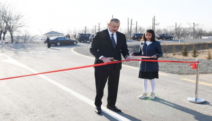 Ağstafada bərpa olunan avtomobil yolu istifadəyə verilib