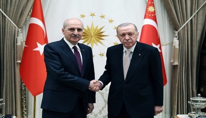 Ərdoğan TBMM-in sədrini qəbul edib