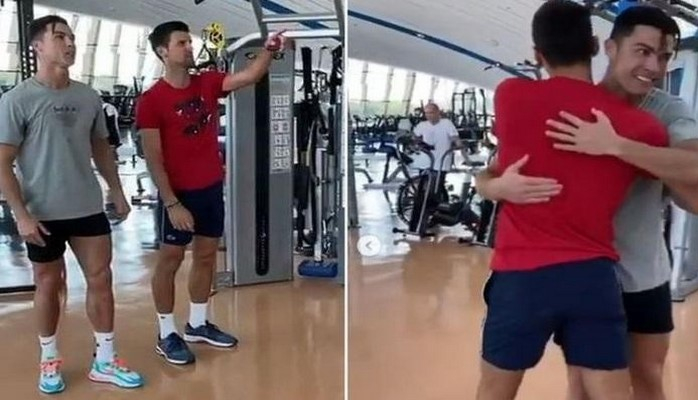 Ronaldo məşhur tennisçiyə tullanmağı öyrətdi