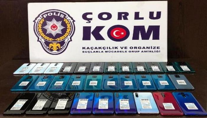 Tekirdağ'da 35 kaçak cep telefonu ele geçirildi