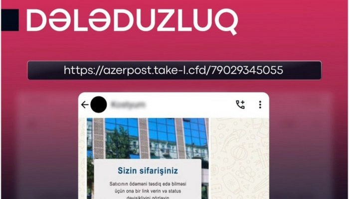 Vətəndaşlara "Azərpoçt"un adından saxta mesajlar göndərilir
